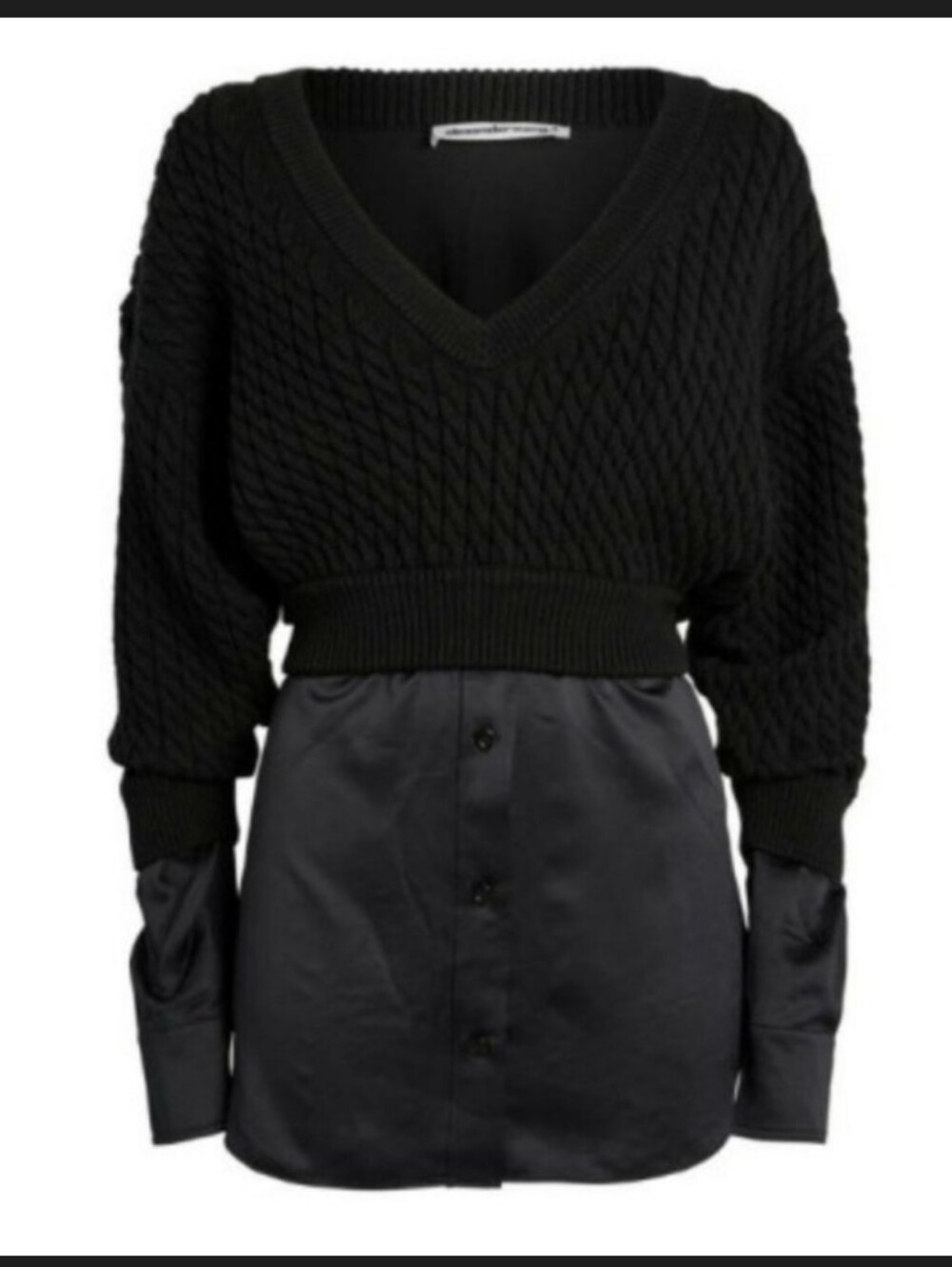 ALEXANDER WANG T. Bi-Layer Cable Knit Sweater